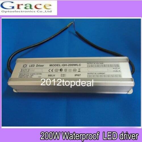 200W Waterproof Constant Current LED Driver AC85-277V to DC24-36V 6A 6000mA