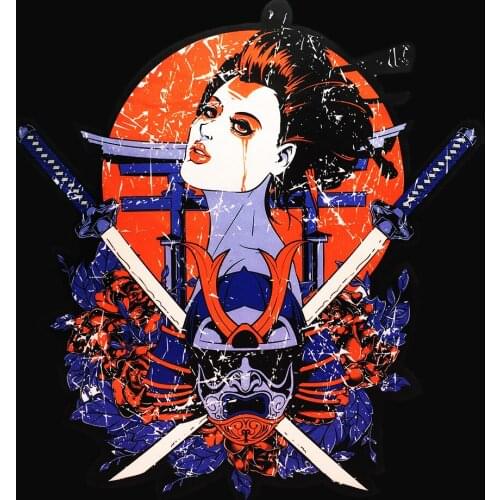 Japanese Geisha Warrior 3D Applique Patches, Used for Is on the ClothesDIY Jacket T-Shirt Stripe Sewing Accessories