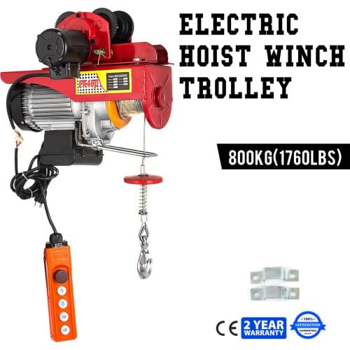 800kg/1760lbs Electric Trolley Hoist Electric Hoist Winch Durable 13000W Electric Forklift Steel Pallet Holding