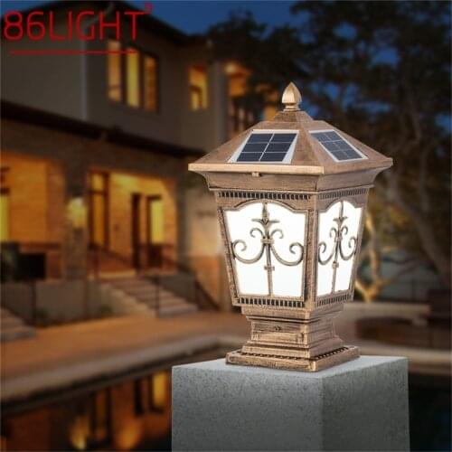 86LIGHT Outdoor Solar Post Light Modern Patio Pillar LED Waterproof Lighting For Lawn Garden Fence Gate Porch Courtyard