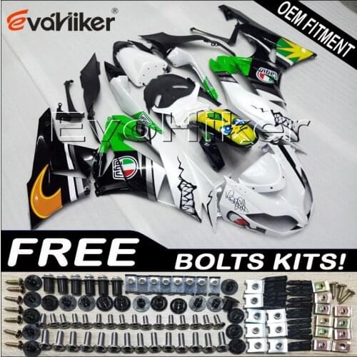 ABS Fairings for ZX6R 2009 2010 2011 2012 white green Black ZX 6R 09 10 11 12 ABS plastic motor Fairings kit Injection mold