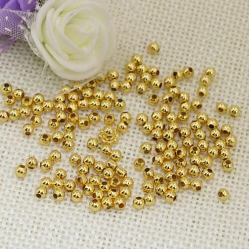 Accessories Wholesale Price 500pcs/lot Hot Sale Gold-color 3mm Round Beads Spacers Bracelets/necklace Diy Jewelry FindingsB2564