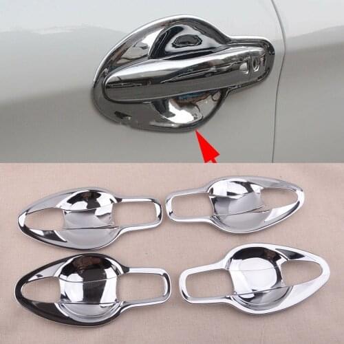 CITALL 1 Set Car Door Handle Bowl Trims Protectors Covers Fit for Nissan Qashqai J11 2014-2017 2018 2019 2020 ABS Chrome Style