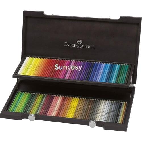 Faber-Castell Polychromos 120 Pencil Wood Box Set,120 Polychromos Pencils Comes In A Decorative Wood Box