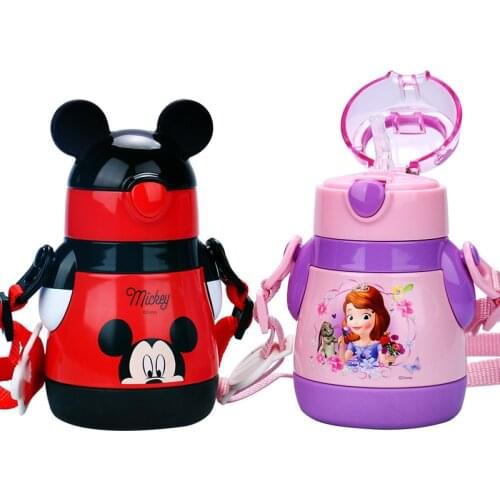Disney Childrens Straw Insulation and Leak Prevention Mickey Mouse Portable Baby Learning Drinking Cup