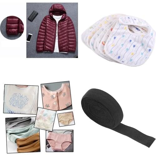 2cm Elastic Flat Bias Binding Tape Craft Clothing Sewing Braided Rope 10.9Yard