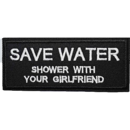 Good Quality Inspirational Saying Great Hopes Save Water Letters Iron On Embroidered Clothes Patches For Clothing