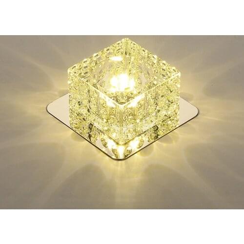 3W Crystal LED Ceiling Lights Warm/Cold/Colorful Lighting Corridor Living Room LED Ceiling Lamp Surface Mounted Decoration Lamp
