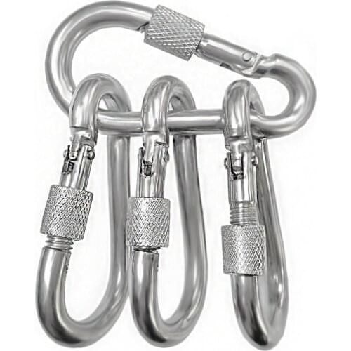 4 PCS Carabiner Hooks with Screw Hammock Locking Carabiner Hanging Buckle for Camping Hiking Outdoor Accessories