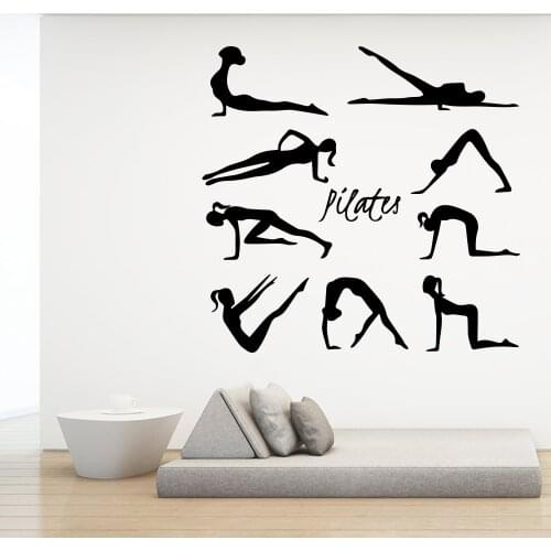 Beauty pilates Wall Sticker Vinyl Wall Stickers For Yoga Studio Bedroom Living Room House Decoration Decal Sticker Mural Z009