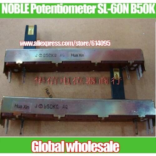 2pcs NOBLE Mixer 88mm Slide Single Slide Potentiometer SL-60N B50K with Light / NOBLE Slide Potentiometer Stroke 60mm