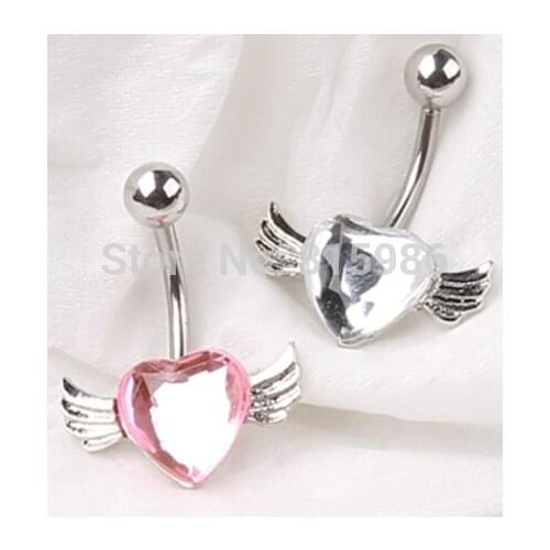 Trendy Lover Wing Dangle Plugs and Tunnels Navel Body Piercing Navel Belly Button Ring Belly Bars Body Jewelry