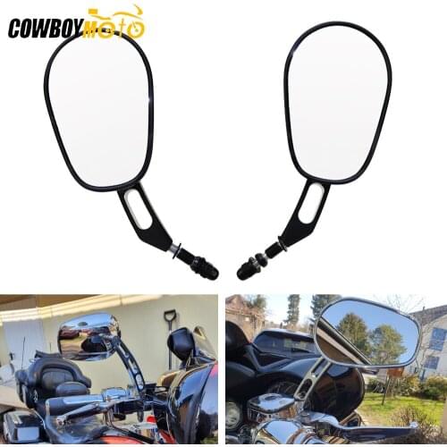 Motorcycle 8mm Rear View Side Mirrors Universal For Harley Softail Touring Road King FLHR Sportster 883 1200 XL Breakout FXSB
