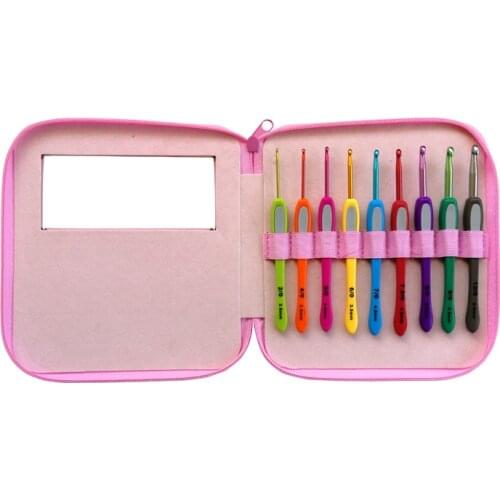 Colorful aluminum croche needle kit weave tools Hooks and knitting accessories Crochet hooks so weave Set of knitting needles