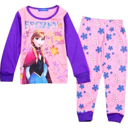 New Kids Pajamas Set Children Sleepwear Cartoon Princess Pyjamas Anna Elsa Pijamas Baby Boys Girl Cotton Nightwear Clothes Set