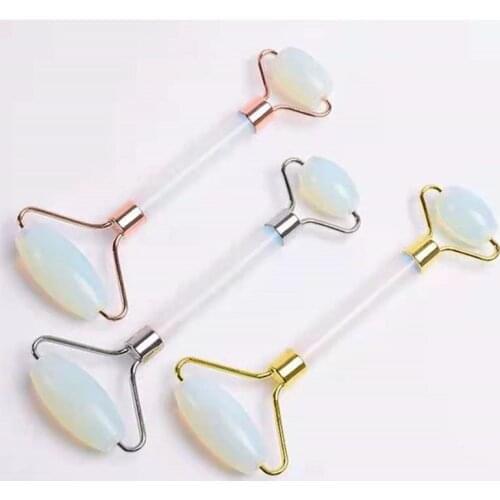 Opal Quartz Massager double Hand Rollers Carved Polished Crystal Massor Healing Stones Roller Gemstones For Massage