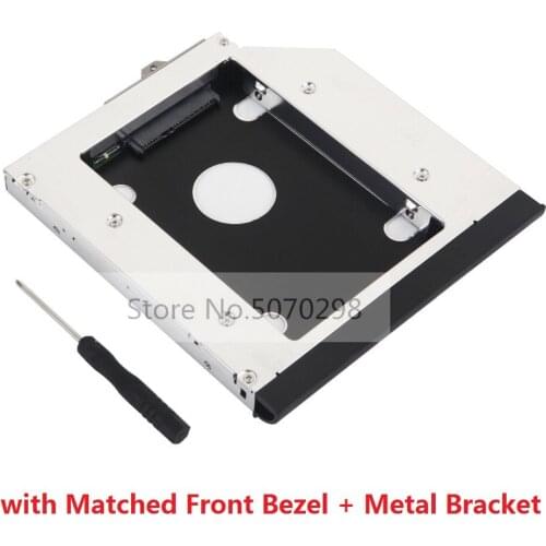 With Bezel Front Cover 2nd SATA 3.0 2.5" Hard Drive HDD SSD Optical Caddy Frame Tray for HP Compaq 6530b 6535b 6730b 6735b 6555b