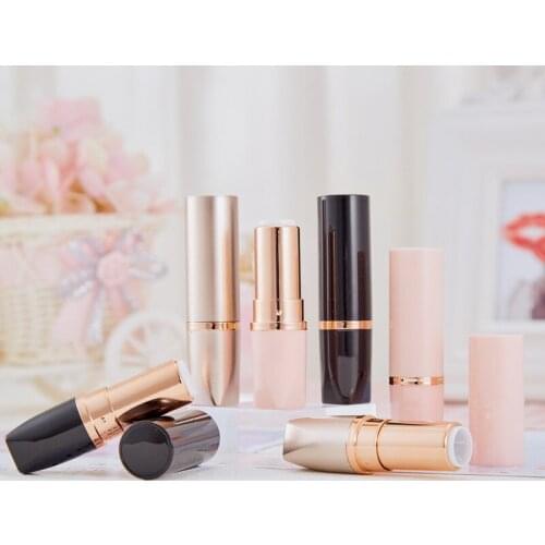 Wholesale Empty 12.1 round gold black pink lipstick tube 50pcs