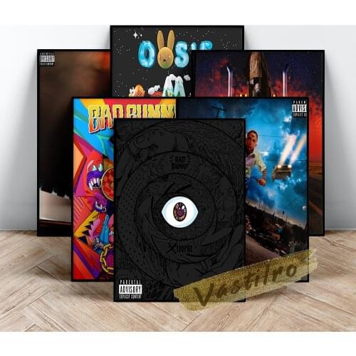 Rapper Bad Bunny Album Cover Poster, Rap Hip Hop Singer Wall Art, Music Star Wall Picture, Modern Fashion Wall Decor, Idea Gift