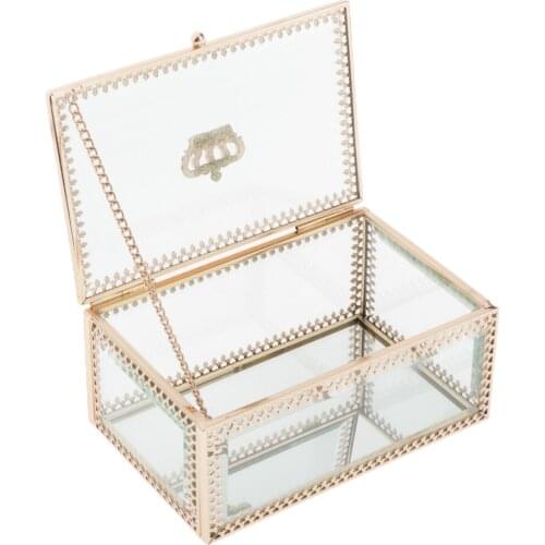 Clear Crown Make-up Jewelry Storage Boxes for Brooches Travel Birthday Gifts