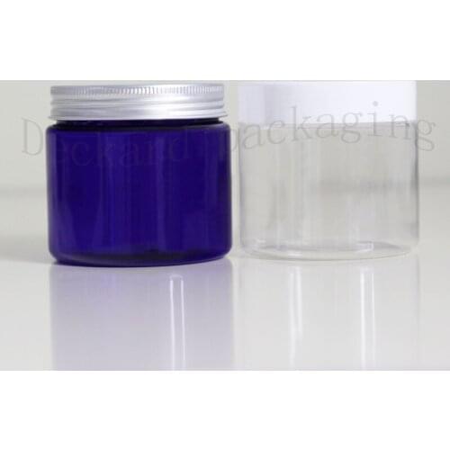 30pcs 200g empty round cosmetic cream PET container clear plastic bottle for cosmetic packaging Powder jar ,bath salt pot lid