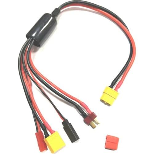 RC Lipo Battery Charger Adapter Connector Splitter Wire 4 in 1 Convert Cable to XT60 Plug Lead Cable for JST Deans Futaba XT60