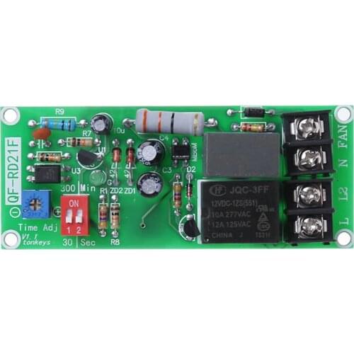 2019 New AC100V-220V Adjustable Timer Control Relay Module Turn Off Delay Switch Board For Exhaust Fan Electrical Equipment