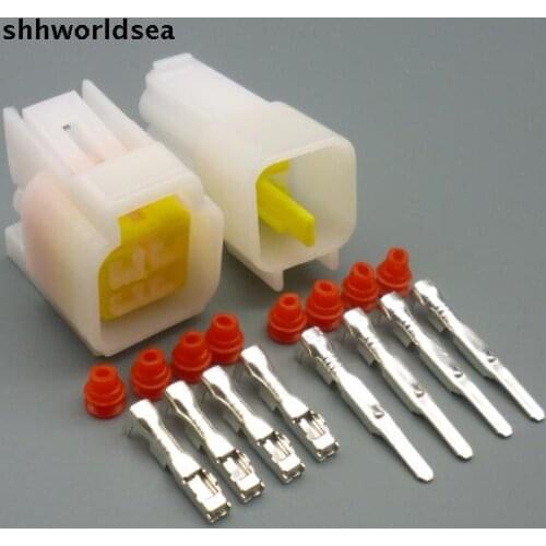 Shhworldsea 5/30/100sets 2.3mm 4pin 4way female male kit waterproof electrical connector FW-C-4M-B