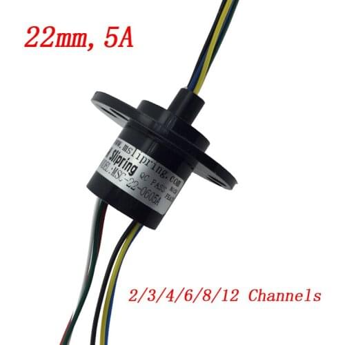 22mm 5A Slip Ring 2/3/4/6/8/12 Channels Spare Parts for Amusement Rotating Equipment/PTZ Rotary Wind Power Conductive Slipring