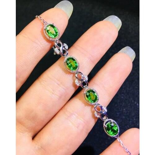 T702 Fine Jewelry Gold AU750 G18K 100% Natural 4.0ct Tsavorite Gemstones Jewellery Bracelets for women Fine Bracelets