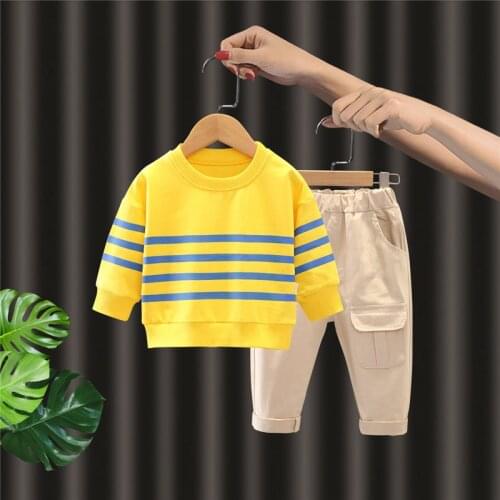 2021 Spring Autumn Baby T-shirt Pants 2Pcs Suits Toddler Tracksuits Children Boys Girls Sport Style Clothing Sets Kids Clothes