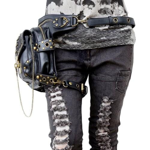 Vintage Steampunk Fanny Bags Steam Punk Retro Rock Gothic bag Goth Shoulder Waist Bags Packs Victorian Style Women Men leg bag