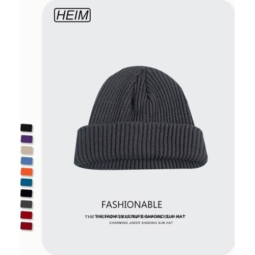 Knitted Beanie Womens Hat Winter Men Skullies Beanies Warm Casual Slouchy Hat Crochet Beanie Hat Female Baggy Cap Cheap