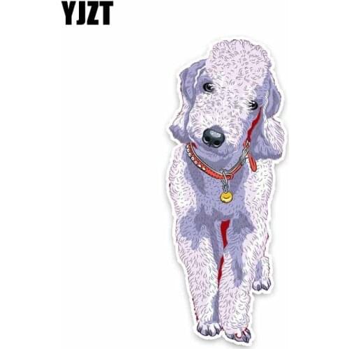 YJZT 5.9*15CM Bedlington Terrier Breed Dog Cartoon decoration of Car Sticker Decals C1-4214