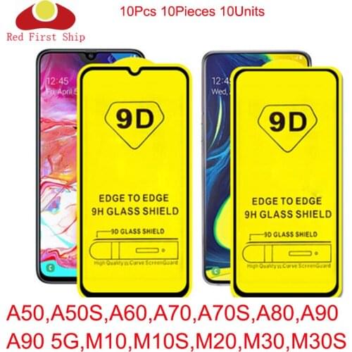 10Pcs 9D Tempered Glass For Samsung Galaxy A50 A50S A60 A70 A70S A80 A90 5G screen Protector M10 M10S M20 M30 cover film Movie