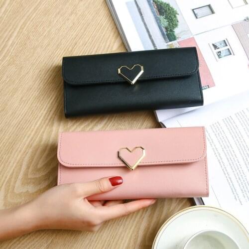 Women Long Wallets Purses Luxury Love Heart Wallets for Ladies Girl Money Pocket Card Holder Female Wallets Phone Clutch Bag