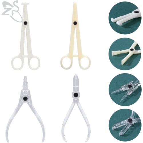 ZS 1 Piece Professional Acrylic Disposable Body Piercing Clamp Ear Helix Lip Navel Nose Tongue Eyebrow Sterile Piercings Tool