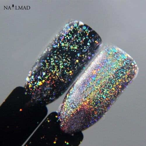 0.2gram/box NailMAD Galaxy Holo Flakes Bling Nail Flecks Powder Galaxy Chrome Flakes Laser Flakes