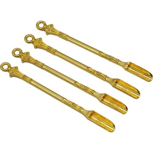 1/3pcs/set 6cm Aluminum Gold Snuff Spoon Sniffer Snorter Bullet Sniffer Bottle For Smoking Accessories