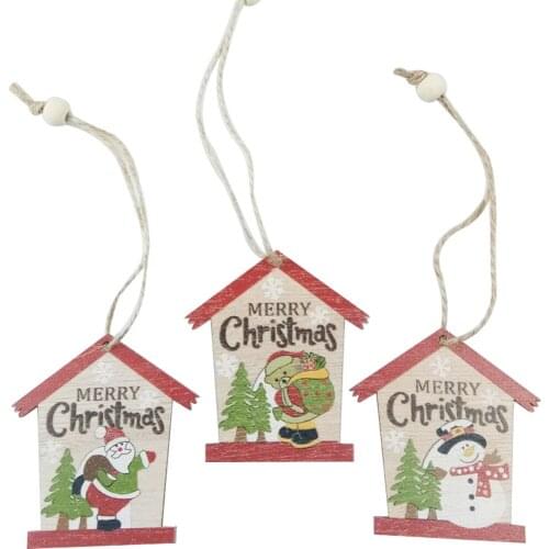 3pcs Wooden Christmas Door Decorations Merry Christmas Wood Hanging Sign Front Door Hanger Porch Home Decor Party Supplies