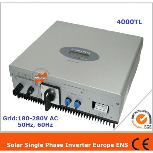 4000W 1 phase DC AC solar grid tie inverter Max. efficiency of 97.8% and 100v-580v wide PV input, available for all countries