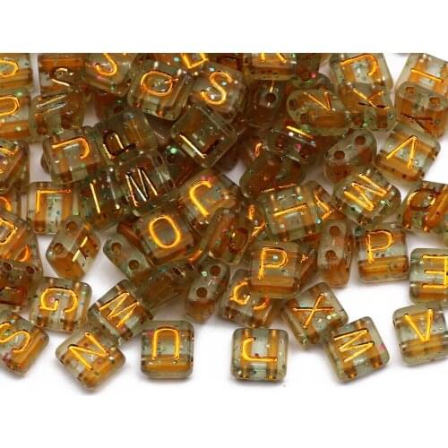 50-200pcs/lot Mixed Letter Acrylic Beads 8x9mm Square Spacer Loose Beads For Jewelry Making DIY Necklace Bracelet Accessories