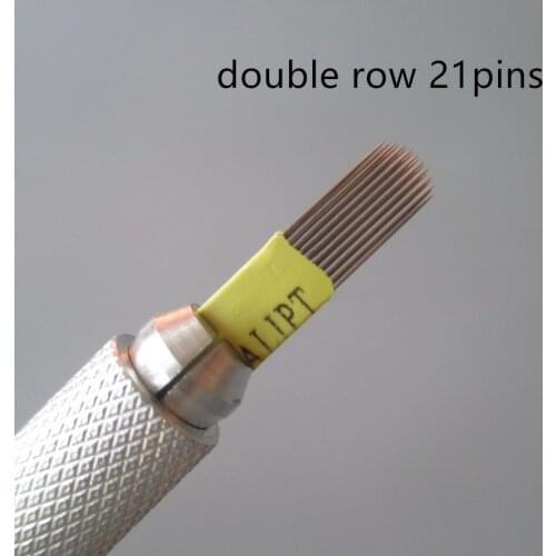 50pcs Double Rows 21pins Needles U shape 21M1 Eyebrow Blades Permanent Makeup Microblading Tattoo Supplies