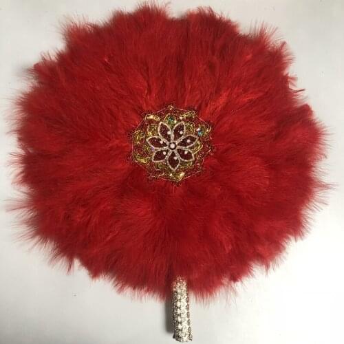 African Custom Turkey Wedding Feather Hand Fan for Wedding Handmade Bride Hand Fan Wedding Decoration Party Favors Photo Props