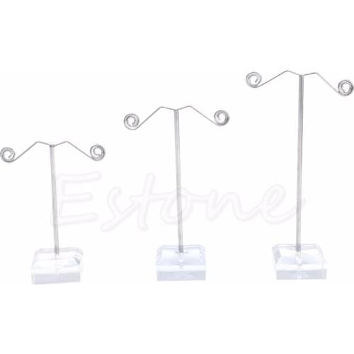 3pcs Acrylic Metal Tree Earring Necklace Jewelry Display Stand Rack Holder Hot