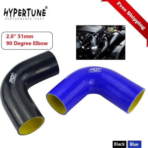 Free Shipping 2.0" 51mm 90 Degree Elbow Silicone Hose Pipe Turbo Intake Blue&yellow / Black&yellow HT-SH9020-QY