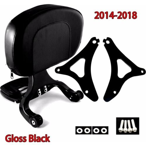 Gloss Black Fixed Mount&Driver Passenger Backrest For Harley Touring Electra Street Glide FLHX Road King 2014-2020 Models