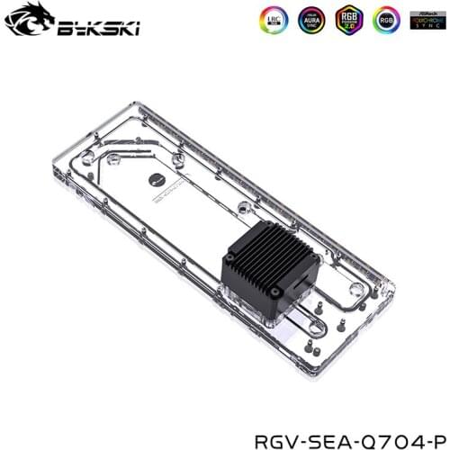 Bykski Acrylic Distro Plate For Seasonic SYNCRO Q704 Computer Case ,5V 3PIN ,12V 4PIN,Support Motherboard Control,RGV-SEA-Q704-P