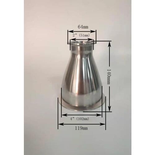 Stainless Steel 304 4'' (102mm)OD119mmx2''(51mm)OD64mm Sanitary Tri Clamp Concentric Reduce