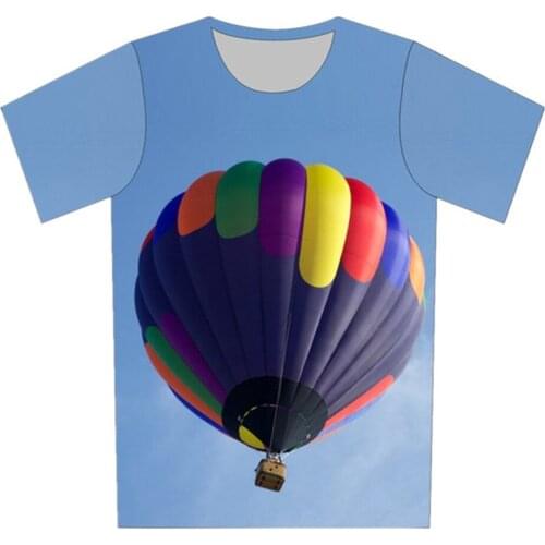 Joyonly 2019 Children Blue Sky Colorful Balloon House Lovely Design Funny 3d T-shirts Kids Summer Tops Girls Boys Casual T shirt
